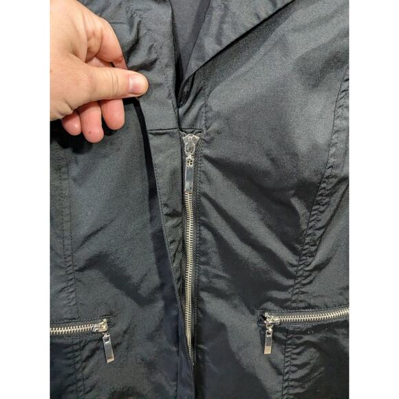 Chicos 2 Jacket Womens Large 12 Carefree Chill Carlynn Preppy Pop Collar Zip - Picture 4 of 10